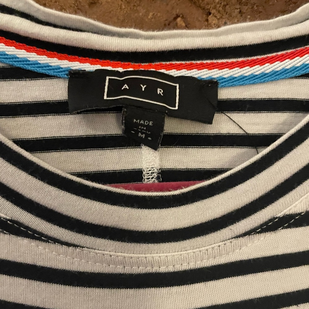 AYR Black and White Striped Top